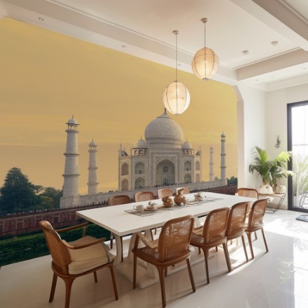 Taj Mahal mausoleum back view from Mehtab Bagh Agra Uttar Pradesh state India photowallpaper Scandiwall