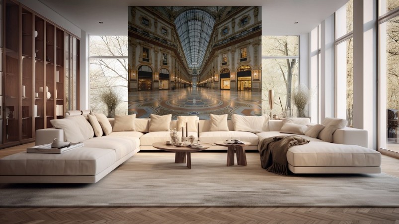 Milano galleria in notturna photowallpaper Scandiwall