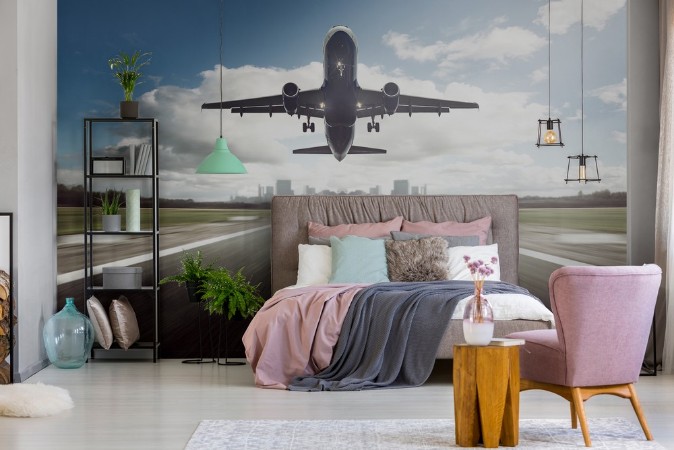 Airplane Landing photowallpaper Scandiwall