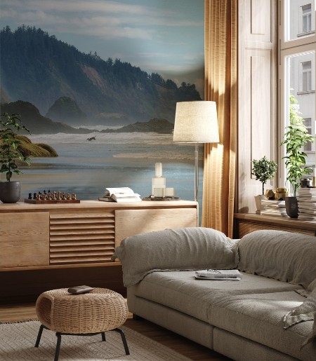 View of wild beach in Oregon photowallpaper Scandiwall