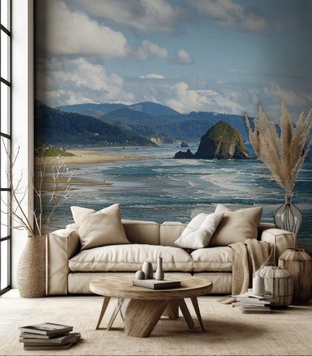 The coast of southern Norway with an ocean view photowallpaper Scandiwall