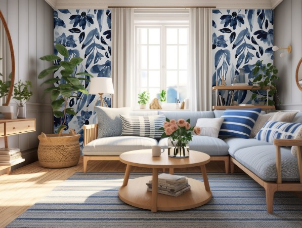 Leaf pattern I photowallpaper Scandiwall