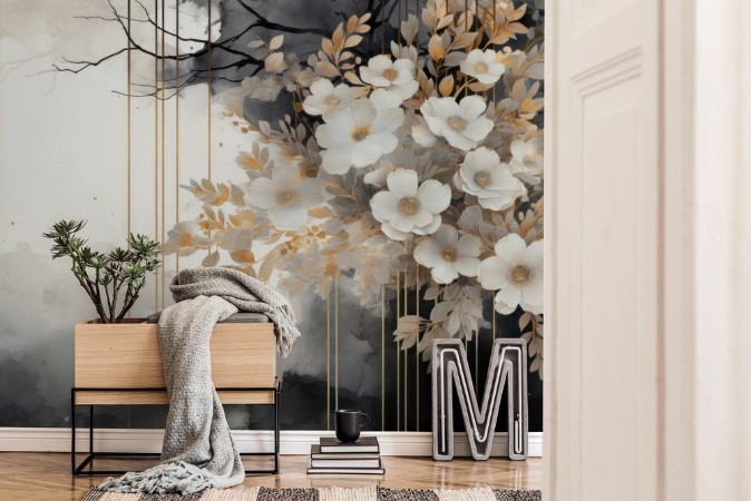 Contrasting Flowers photowallpaper Wallpassion