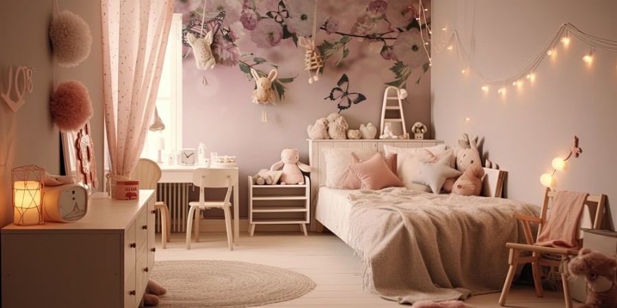 Flowers background with amazing spring sakura with butterflies Flowers of cherries photowallpaper Scandiwall