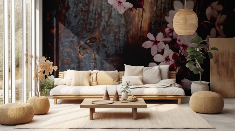 Spring Cherry blossoms photowallpaper Scandiwall