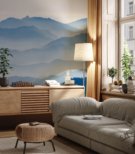 Misty Mountains photowallpaper Scandiwall