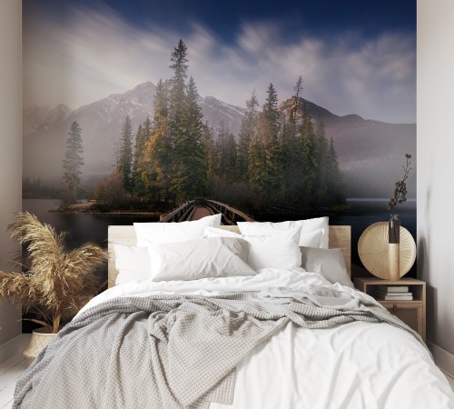 Bridge to fog photowallpaper Scandiwall