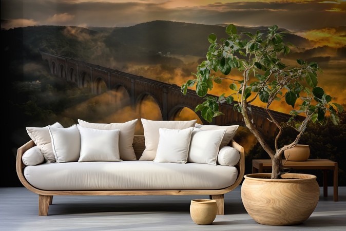 Viaduct Sunrise photowallpaper Scandiwall