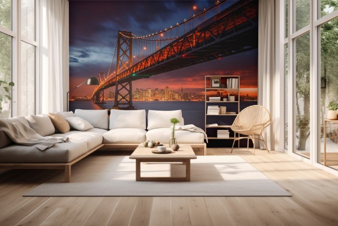 Fire over San Francisco photowallpaper Scandiwall