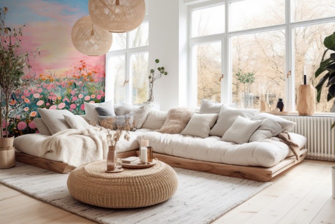 Pink Sunrise photowallpaper Scandiwall