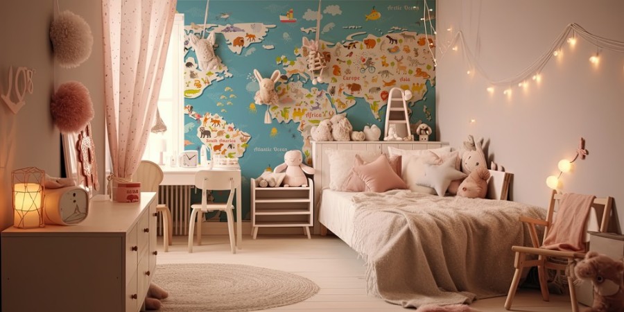 Animals World Map photowallpaper Scandiwall