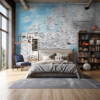 Europe - Physical Map photowallpaper Scandiwall