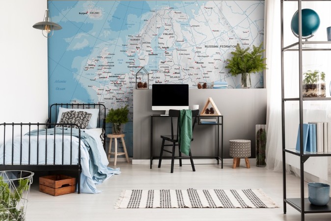 Europe - Physical Map photowallpaper Scandiwall