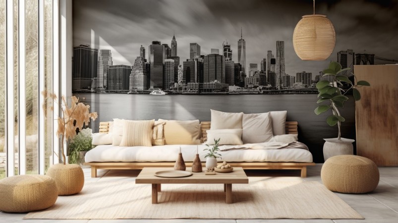 Manhattan from Brooklyn photowallpaper Scandiwall