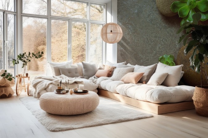 Spa background with Stones and Succulents photowallpaper Scandiwall