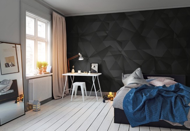 Black Poly photowallpaper Scandiwall