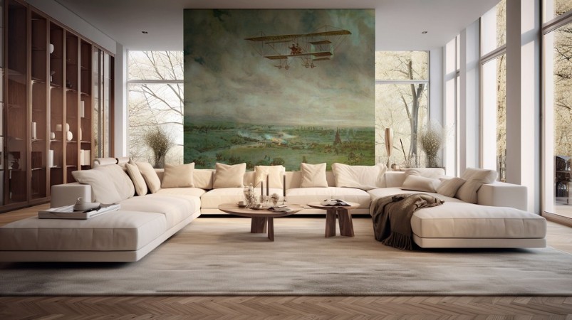 Airplane in 1910 photowallpaper Scandiwall