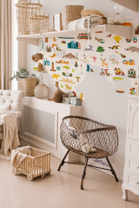 Landmarks World Map photowallpaper Scandiwall