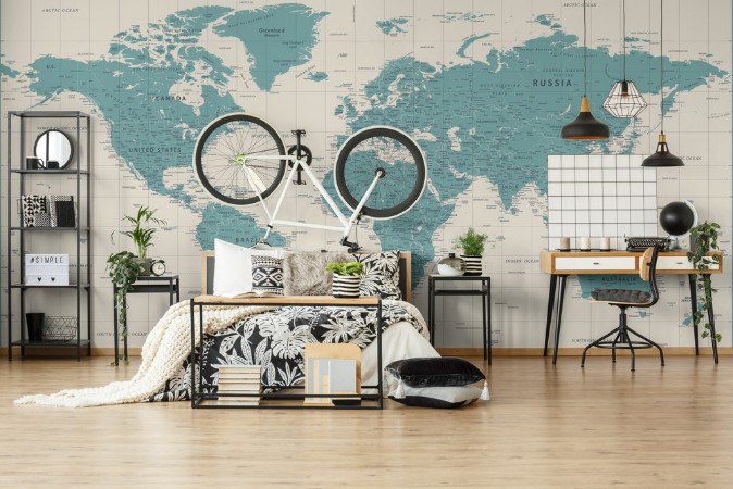 Classic Vintage Blue No Sea photowallpaper Scandiwall