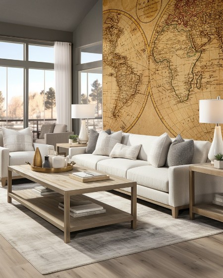 Old Map 1799 photowallpaper Scandiwall