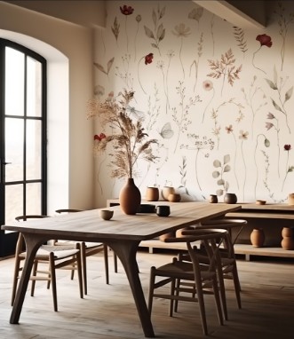 Summer's Botanical Ballet photowallpaper Scandiwall