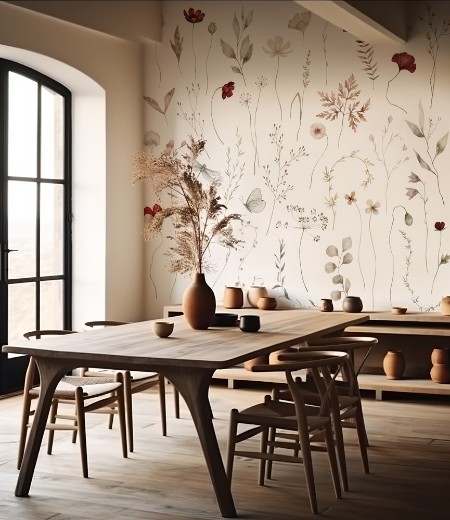 Summer's Botanical Ballet photowallpaper Scandiwall