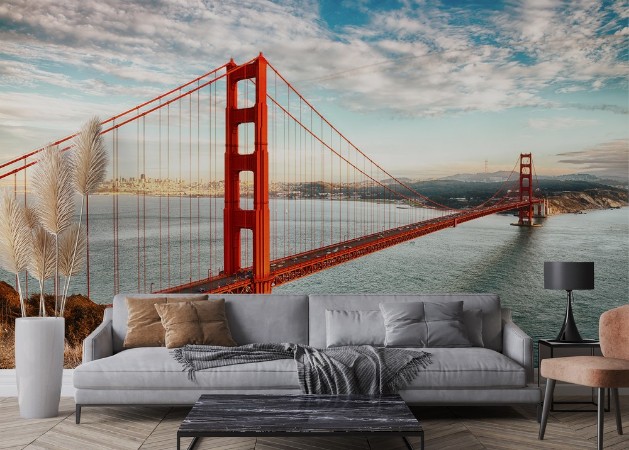 Golden Gate Bridge Traffic photowallpaper Scandiwall