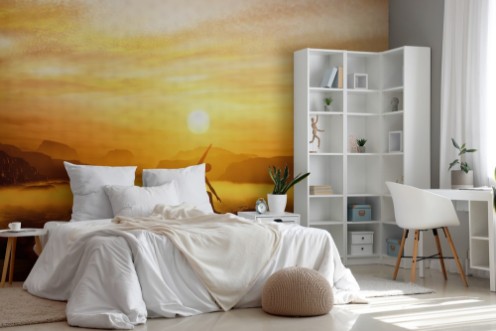 Meditating in Mountains photowallpaper Scandiwall