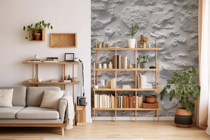 White Stone Wall photowallpaper Scandiwall