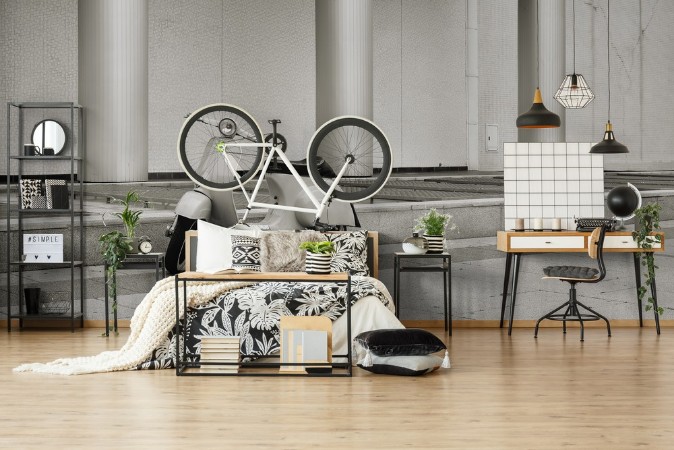 Vespa in Black and White photowallpaper Scandiwall