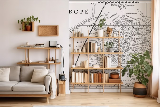 Old European map photowallpaper Scandiwall