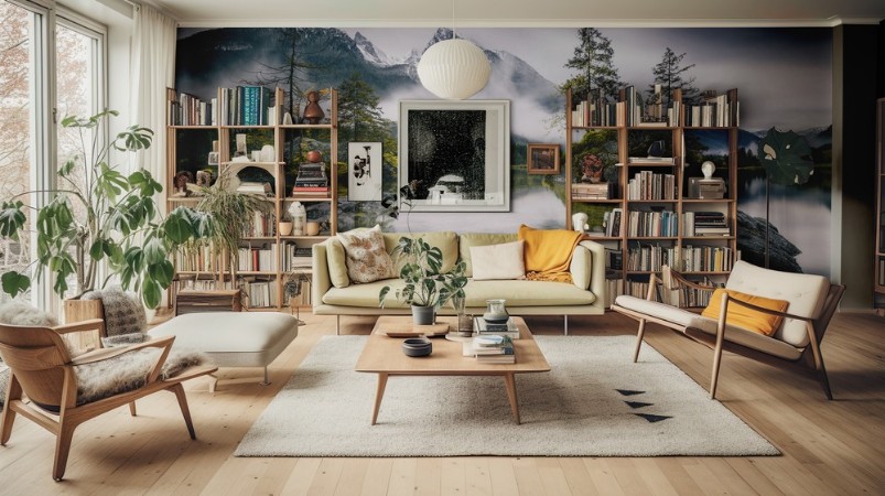 Rainy morning at Hintersee (Bavaria) photowallpaper Scandiwall