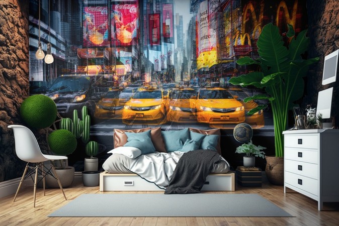 A taxi for christmas photowallpaper Scandiwall