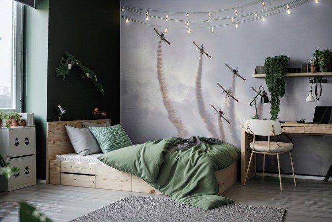 Friends flying photowallpaper Scandiwall