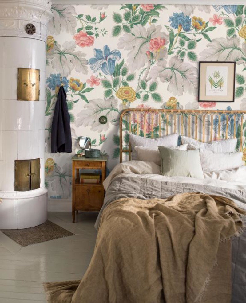 Afbeeldingen van Carnation Garden Mural - 7236-OUTLET