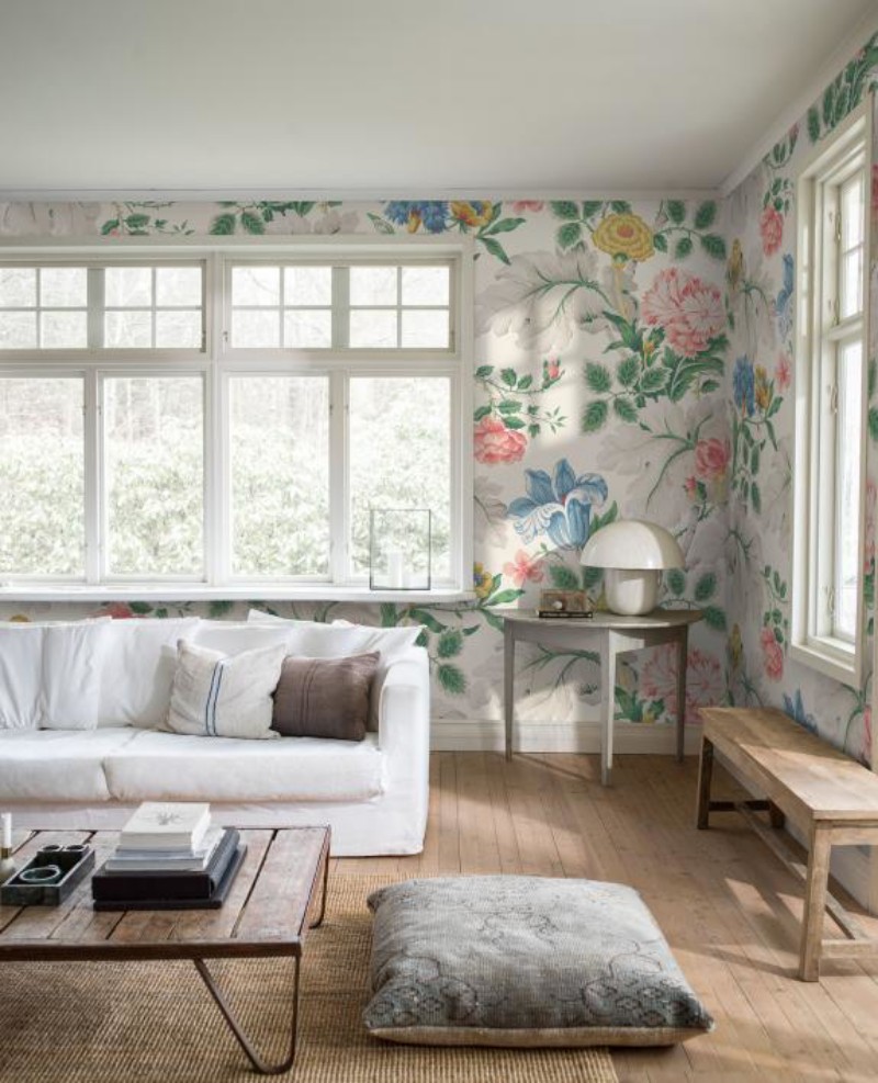 Afbeeldingen van Carnation Garden Mural - 7236-OUTLET