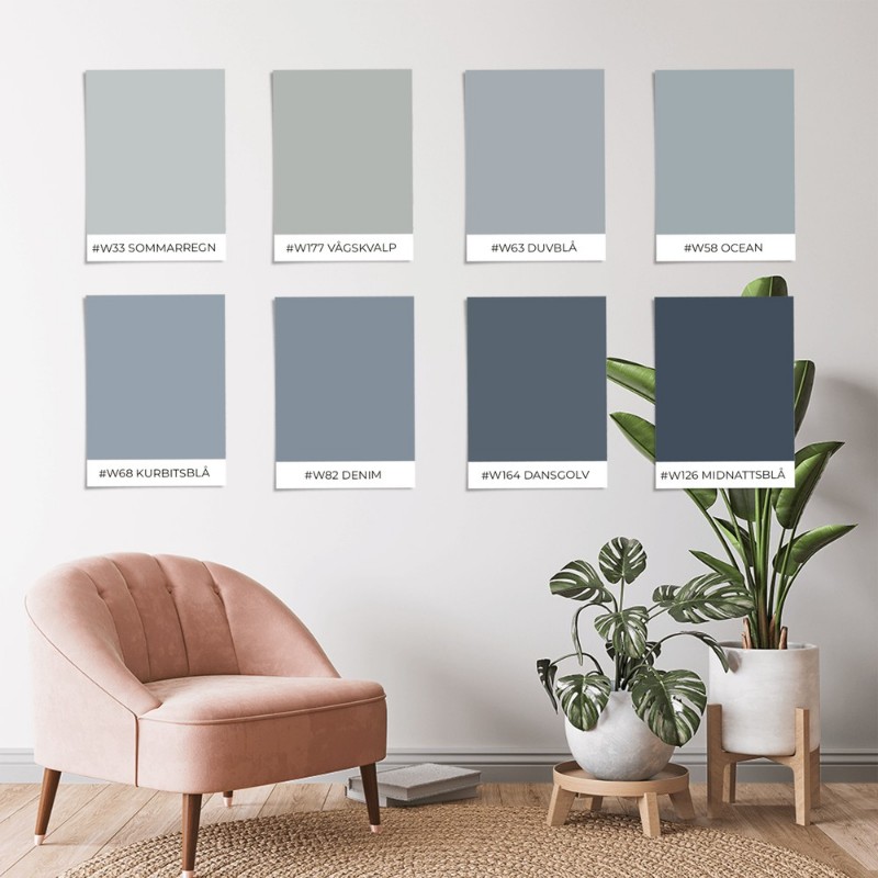 Swatchkit Blå färgskala paint 