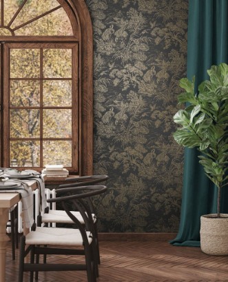 Natoru Charcoal Gold - 91701 wallpaper Holden Decor