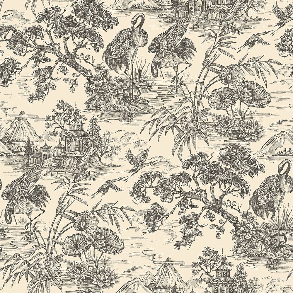 Natoru Charcoal Cream - 91703 wallpaper Holden Decor