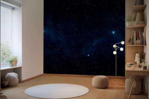 Beautiful Space with Blue Nebula photowallpaper Scandiwall