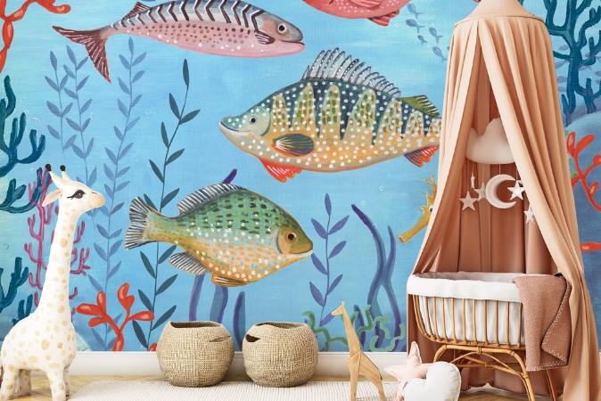 Ocean Life photowallpaper Scandiwall