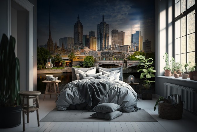 Melbournes central business district  photowallpaper Scandiwall