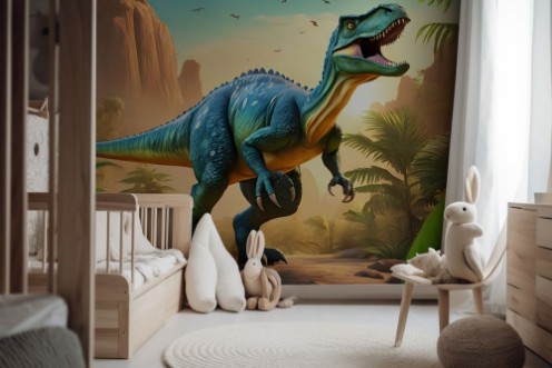 Jungle Tyrannosaurus photowallpaper Scandiwall