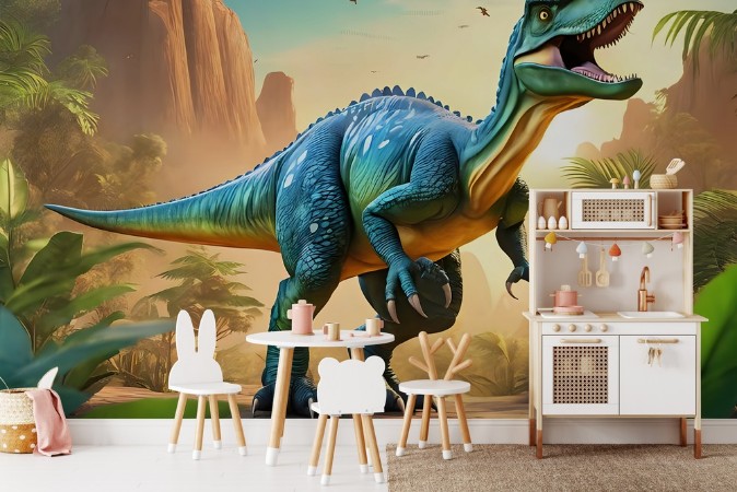 Jungle Tyrannosaurus photowallpaper Scandiwall