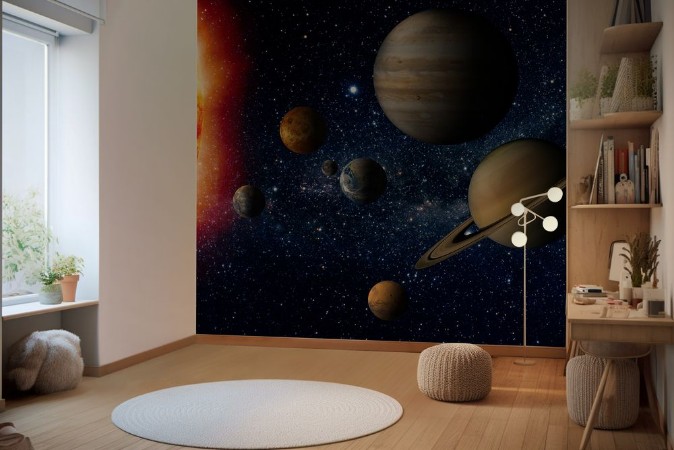 Solar system photowallpaper Scandiwall