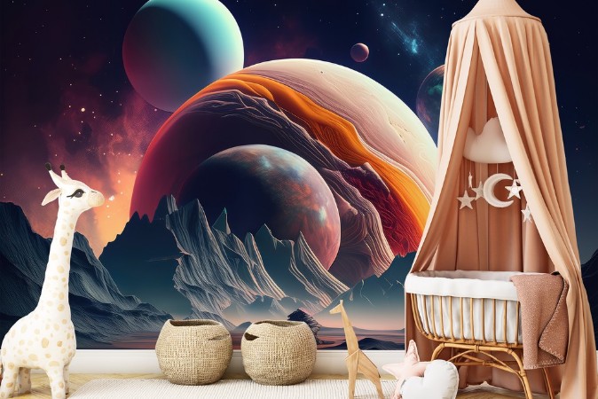 Floating Planets photowallpaper Scandiwall