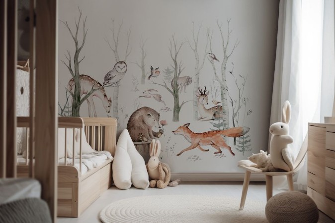 Woodland Animals photowallpaper Scandiwall