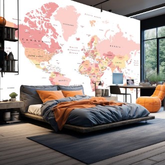 World Map Showing Country Names photowallpaper Scandiwall
