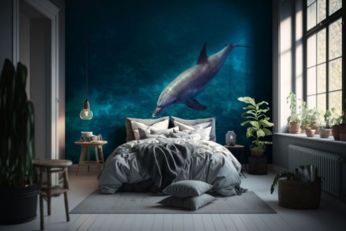 Dolphin and Coral photowallpaper Scandiwall