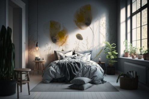 Artsy Flowers photowallpaper Scandiwall